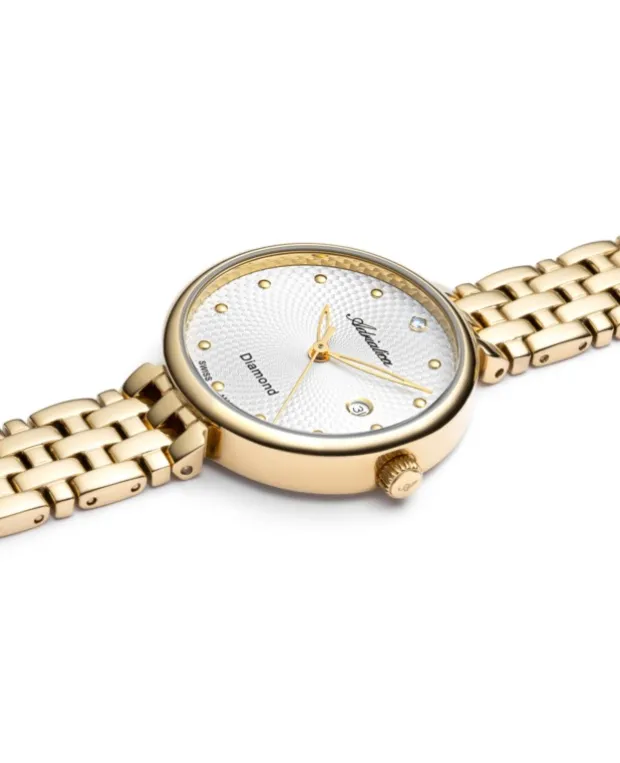 Efektowna i elegancka tarcza w modelu A3543 ozdobiona jest diamentem. Adriatica A3543.1143DQ