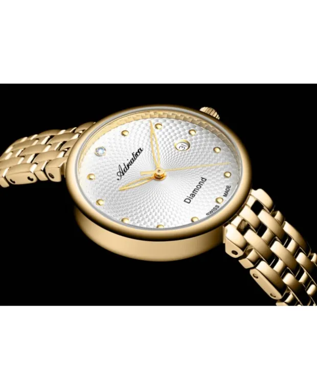 Efektowna i elegancka tarcza w modelu A3543 ozdobiona jest diamentem. Adriatica A3543.1143DQ