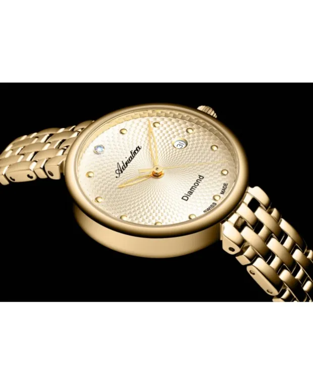 Efektowna i elegancka tarcza w modelu A3543 ozdobiona jest diamentem. Adriatica A3543.1141DQ